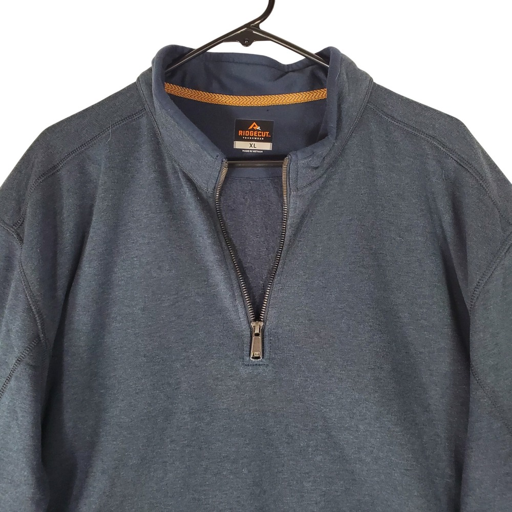 Ridgecut Toughwear Mens XL Quarter Zip Pullover Navy Blue Heather RC11011